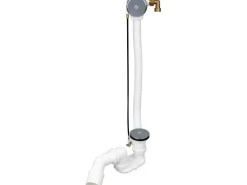 Ab- u. Überlaufgarnitur für Eckwannen mit Wassereinlauf Chrom