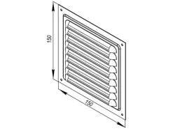 Abdeckgitter Aluminium 150 mm x 150 mm Alu