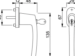 Abschließbarer Fenstergriff Dreh und Kipp 2er Set Aluminium Silber