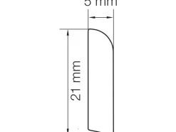 Abschlussleiste 21 x 5 mm Länge 2,5 m Anthrazit