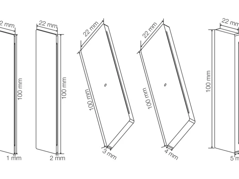 Abstandmontageclip 5 x 10 Stk. Pro Hänger 1, 2, 3, 4, 5 mm