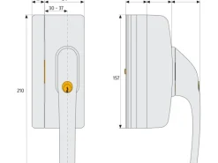 Abus Fenstergriff-Schloss mit Alarm FO400A AL0089 gleichschließend Weiß