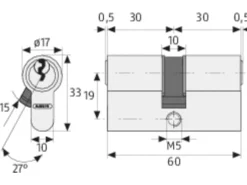 Abus Profilzylinder E30NP 30/60
