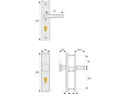 Abus Schutzbeschlag KLN314 Wechselgarnitur 32 mm - 47 mm Weiß