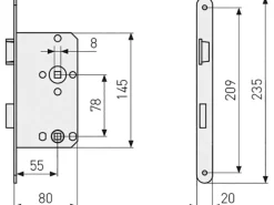 Abus WC-Einsteckschloss DIN L Gold