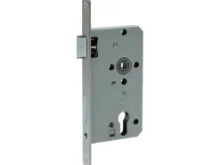 Abus Wohnungsabschlusstür-Einsteckschloss Edelstahl PZ DIN L Gold Stulpm. 20 mm