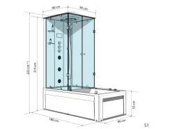 AcquaVapore Whirlpool Dusche Kombination K05-R02-WP-EC Duschtempel 90x180