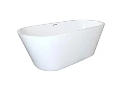 AICA Freistehende Badewanne 170x80cm Oval Acrylwannen inkl.Ab-/Überlauf.Vorinstalliertes Zubehör