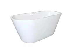 AICA Freistehende Badewanne 150x70cm Oval Acrylwannen inkl.Ab-/Überlauf.Vorinstalliertes Zubehör