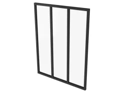 AICA Loftstil Innenfenster Ecklösung 93x108cm Glasfenster Industriestil Zimmerfenster Glas Trennwand Schwarz