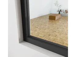 AICA Loftstil Innenfenster Ecklösung 93x108cm Glasfenster Industriestil Zimmerfenster Glas Trennwand Schwarz