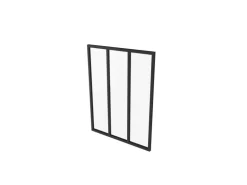 AICA Loftstil Innenfenster Ecklösung 93x108cm Glasfenster Industriestil Zimmerfenster Glas Trennwand Schwarz