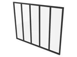 AICA Loftstil Innenfenster Ecklösung 153x108cm Glasfenster Industriestil Zimmerfenster Glas Trennwand Schwarz