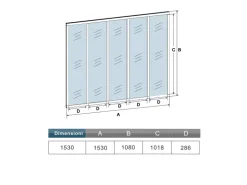 AICA Loftstil Innenfenster Ecklösung 153x108cm Glasfenster Industriestil Zimmerfenster Glas Trennwand Schwarz