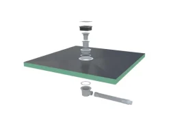 AICA 90x90cm XPS Platten 4cm Duschwanne Duschtasse Duschplatte Fliesenplatte Mit Ablaufgarnitur Ablaufschlauch