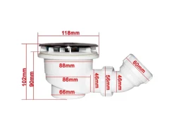 AICA 100x80x3cm Duschwanne mit Ablaufgarnitur Rechteck Duschtasse Kunststein Acrylbeschichtung