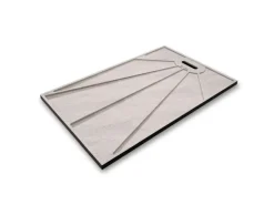 AICA 80x160x3cm Rechteck Duschtasse mit Ablaufgarnitur Schwarz Stein-Effekt Duschwanne