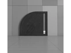 AICA 80x80x3cm Runddusche Viertelkreis Runde Duschtasse mit Ablaufgarnitur Stein-Effekt Duschwanne