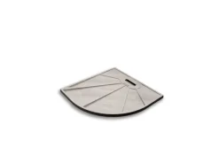 AICA 80x80x3cm Runddusche Viertelkreis Runde Duschtasse mit Ablaufgarnitur Stein-Effekt Duschwanne