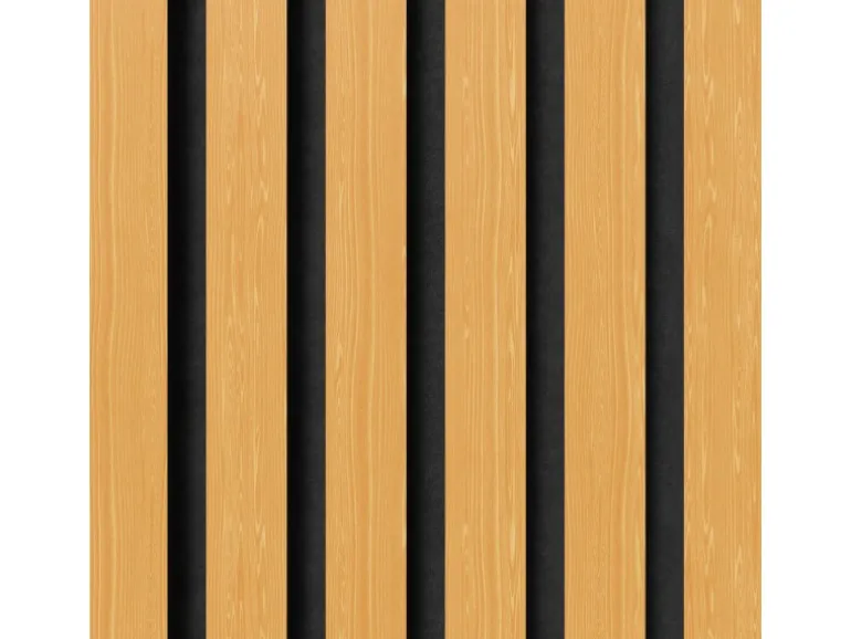 Akustikpaneel Eiche Geölt MDF Schwarz Filz Schwarz 60 cm x 270 cm FSC®