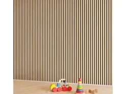 Akustikpaneel Eiche Geölt MDF Schwarz Filz Schwarz 60 cm x 270 cm FSC®