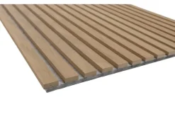 Akustikpaneel Eiche MDF Braun Filz Grau 60 cm x 120 cm 2 Stück FSC®