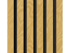 Akustikpaneel Esche Geölt MDF Schwarz Filz Schwarz 60 cm x 270 cm FSC®