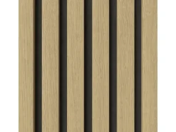 Akustikpaneel Foliert Eiche Hell Filz Schwarz 32 cm x 240 cm 2 Stück FSC®