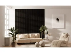 Akustikpaneel Foliert Schwarz Filz Schwarz 32 cm x 240 cm 2 Stück FSC®