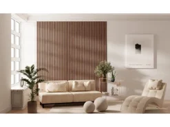 Akustikpaneel Foliert Walnuss Filz Schwarz 32 cm x 240 cm 2 Stück FSC®