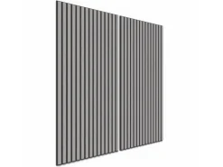 Akustikpaneel Laminat Betongrau MDF Schwarz Filz Schwarz 60 cm x 120 cm 2 Stück