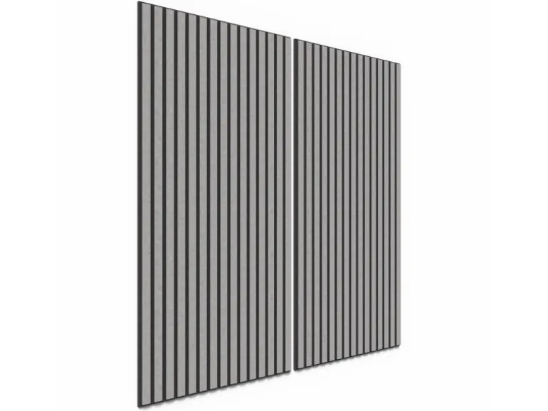 Akustikpaneel Laminat Betongrau MDF Schwarz Filz Schwarz 60 cm x 120 cm 2 Stück