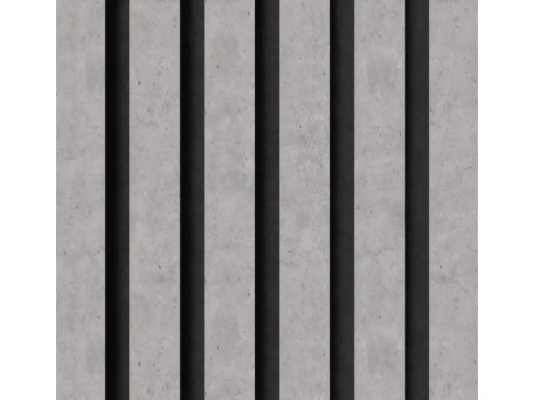 Akustikpaneel Laminat Betongrau MDF Schwarz Filz Schwarz 60 cm x 120 cm 2 Stück