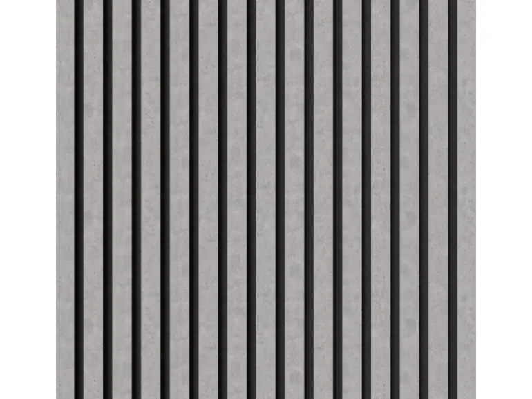 Akustikpaneel Laminat Betongrau MDF Schwarz Filz Schwarz 60 cm x 120 cm 2 Stück