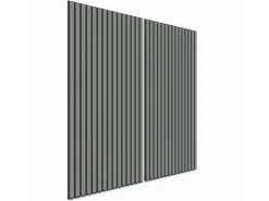 Akustikpaneel Lino Ash MDF Schwarz Filz Schwarz 60 cm x 120 cm 2 Stück