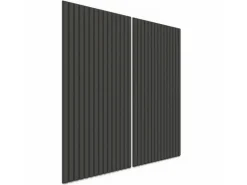 Akustikpaneel Lino Iron MDF Schwarz Filz Schwarz 60 cm x 120 cm 2 Stück