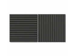 Akustikpaneel Lino Iron MDF Schwarz Filz Schwarz 60 cm x 60 cm 2 Stück