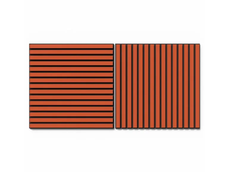 Akustikpaneel Lino Orange MDF Schwarz Filz Schwarz 60 cm x 60 cm 2 Stück