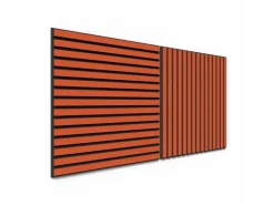 Akustikpaneel Lino Orange MDF Schwarz Filz Schwarz 60 cm x 60 cm 2 Stück