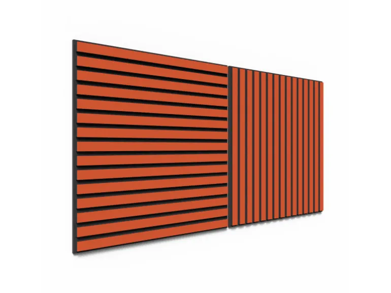 Akustikpaneel Lino Orange MDF Schwarz Filz Schwarz 60 cm x 60 cm 2 Stück