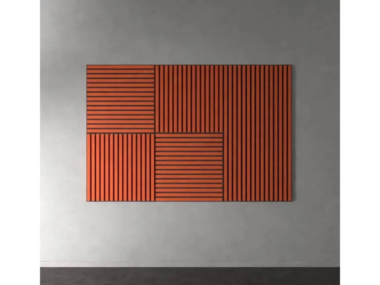 Akustikpaneel Lino Orange MDF Schwarz Filz Schwarz 60 cm x 60 cm 2 Stück