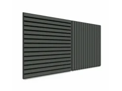 Akustikpaneel Lino Pewter MDF Schwarz Filz Schwarz 60 cm x 60 cm 2 Stück