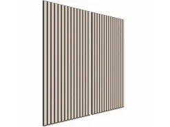 Akustikpaneel Lino Powder MDF Schwarz Filz Schwarz 60 cm x 120 cm 2 Stück