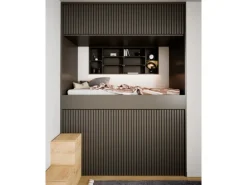 Akustikpaneel Linoleum Iron MDF Schwarz Filz Schwarz 60 cm x 300 cm