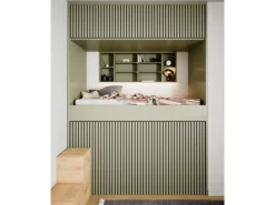 Akustikpaneel Linoleum Olive MDF Schwarz Filz Schwarz 60 cm x 300 cm