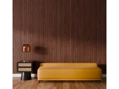 Akustikpaneel Walnuss MDF Schwarz Filz Schwarz 60 cm x 300 cm FSC®