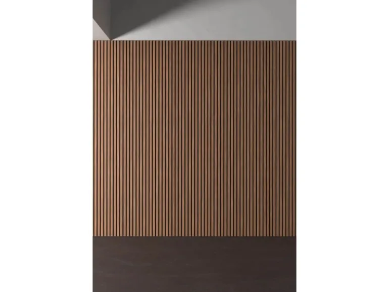 Akustikpaneel Walnuss MDF Schwarz Filz Schwarz 32 cm x 240 cm 2 Stück FSC®