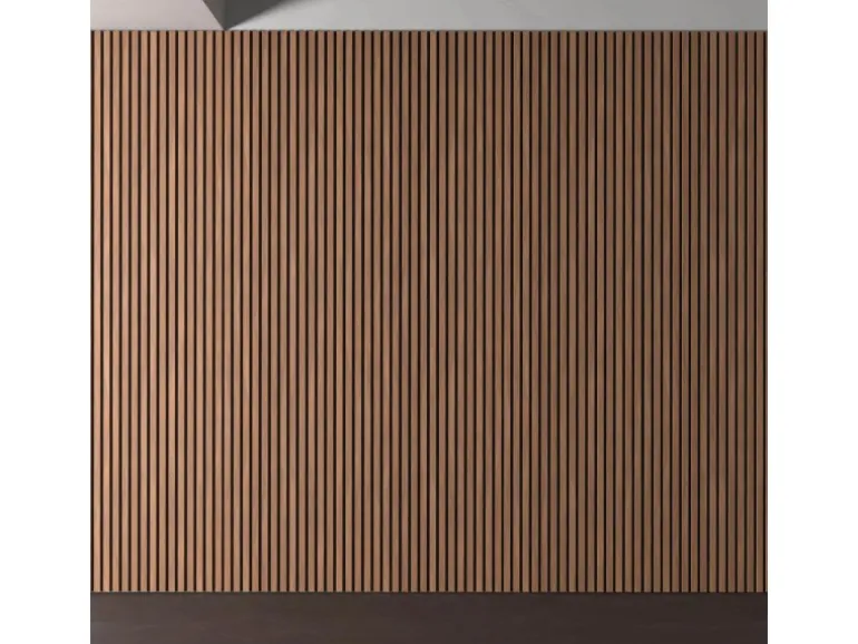 Akustikpaneel Walnuss MDF Schwarz Filz Schwarz 32 cm x 240 cm 2 Stück FSC®