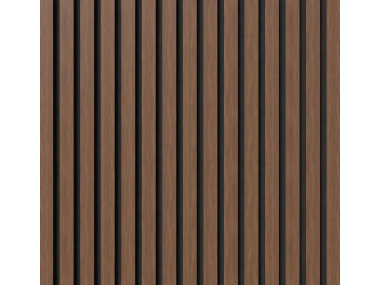 Akustikpaneel Walnuss MDF Schwarz Filz Schwarz 32 cm x 240 cm 2 Stück FSC®