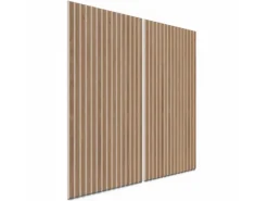 Akustikpaneel Walnuss MDF Braun Filz Grau 60 cm x 120 cm 2 Stück FSC®